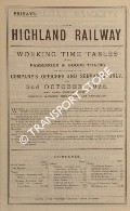 Working Time Tables of the Passenger & Goods Trains, 2nd October 1922 by The Highland Railway